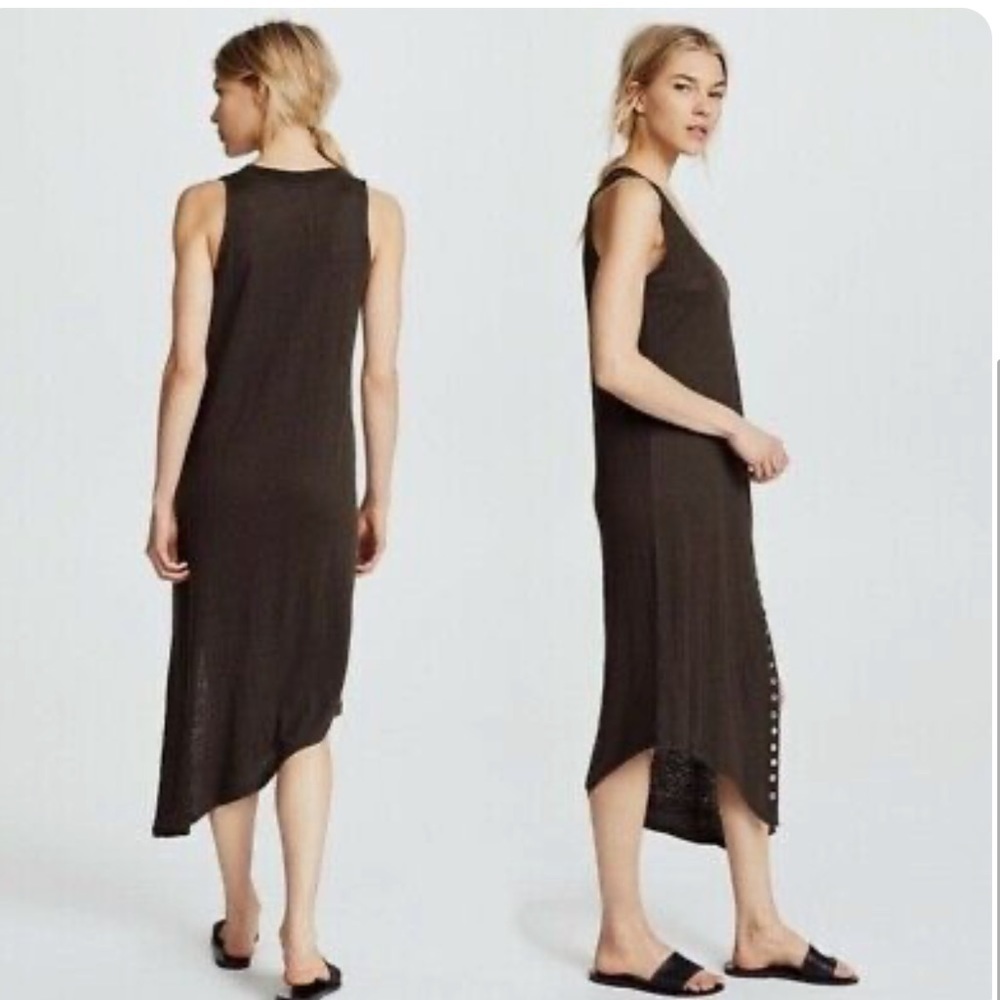 IRO Karossi Lace Up Dress Scoop Neck Tank Midi Burnout Jersey Linen ,Small, NWT - Picture 3 of 10